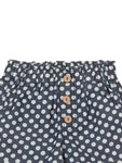 Premium Cotton Elastic Waist Polka Dot Print Shorts - Blue