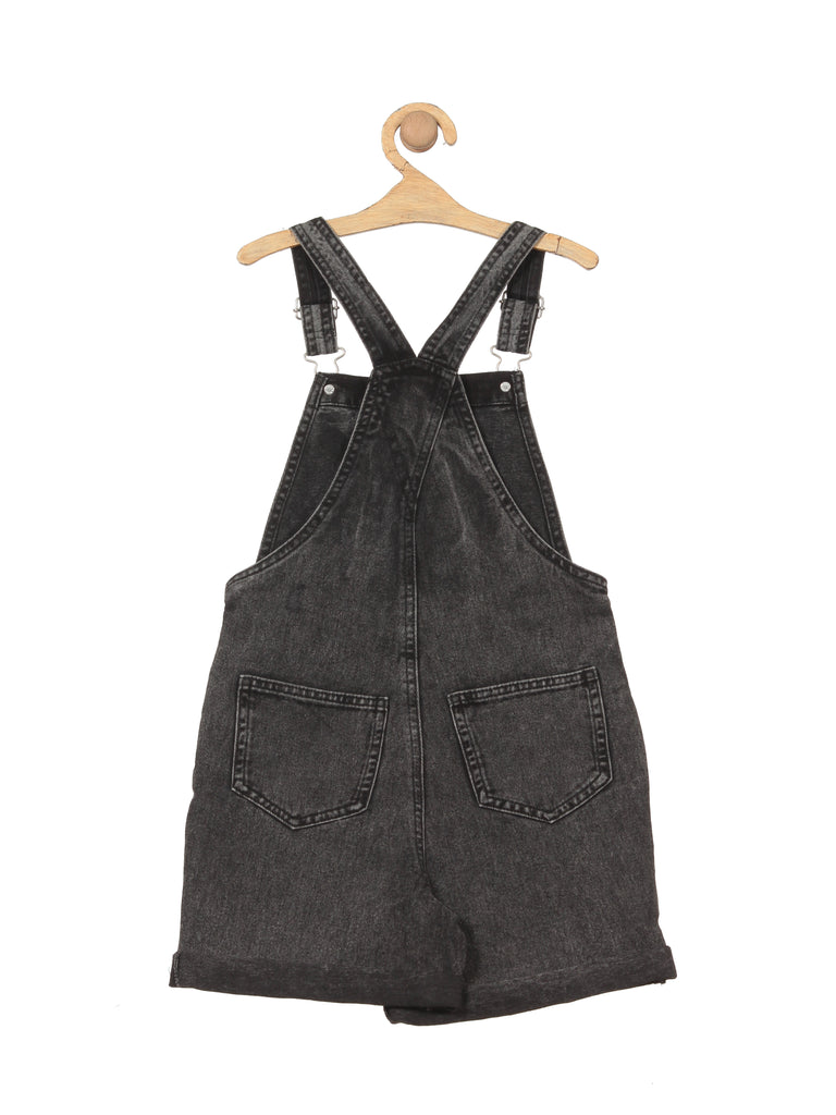 Monki Cotton Twill Short Overalls In Black | ModeSens