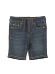 Mild Distressed Denim Shorts - Navy Blue