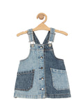 Mild Distressed Denim Frock - Blue