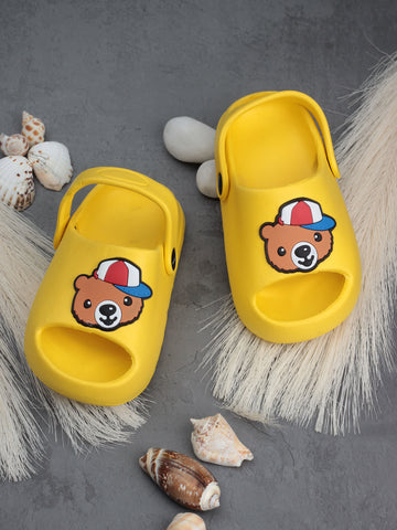 Bear Applique Anti-Slip Sandals - Yellow