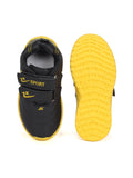 Double Velcro Casual Shoes With Light- Black