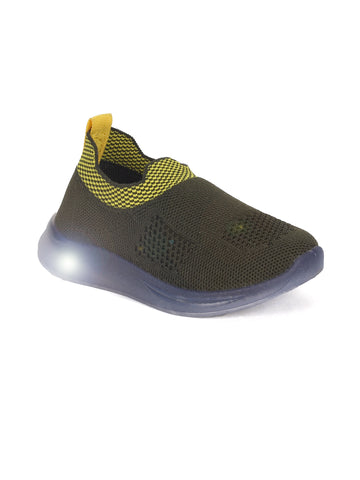 Casual Slip On Shoes With Light - Bottle Green
