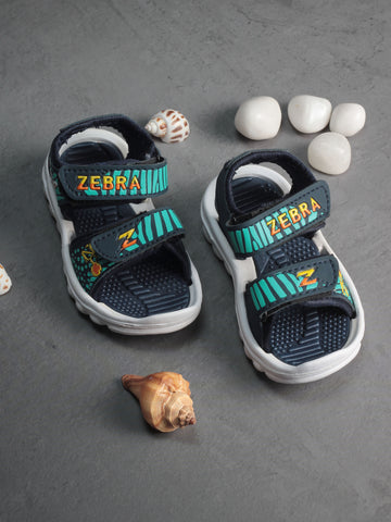 Zebra Printed Anti-Slip Sports Sandals - Blue