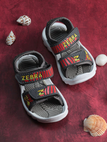 Zebra Printed Anti-Slip Sports Sandals - Grey