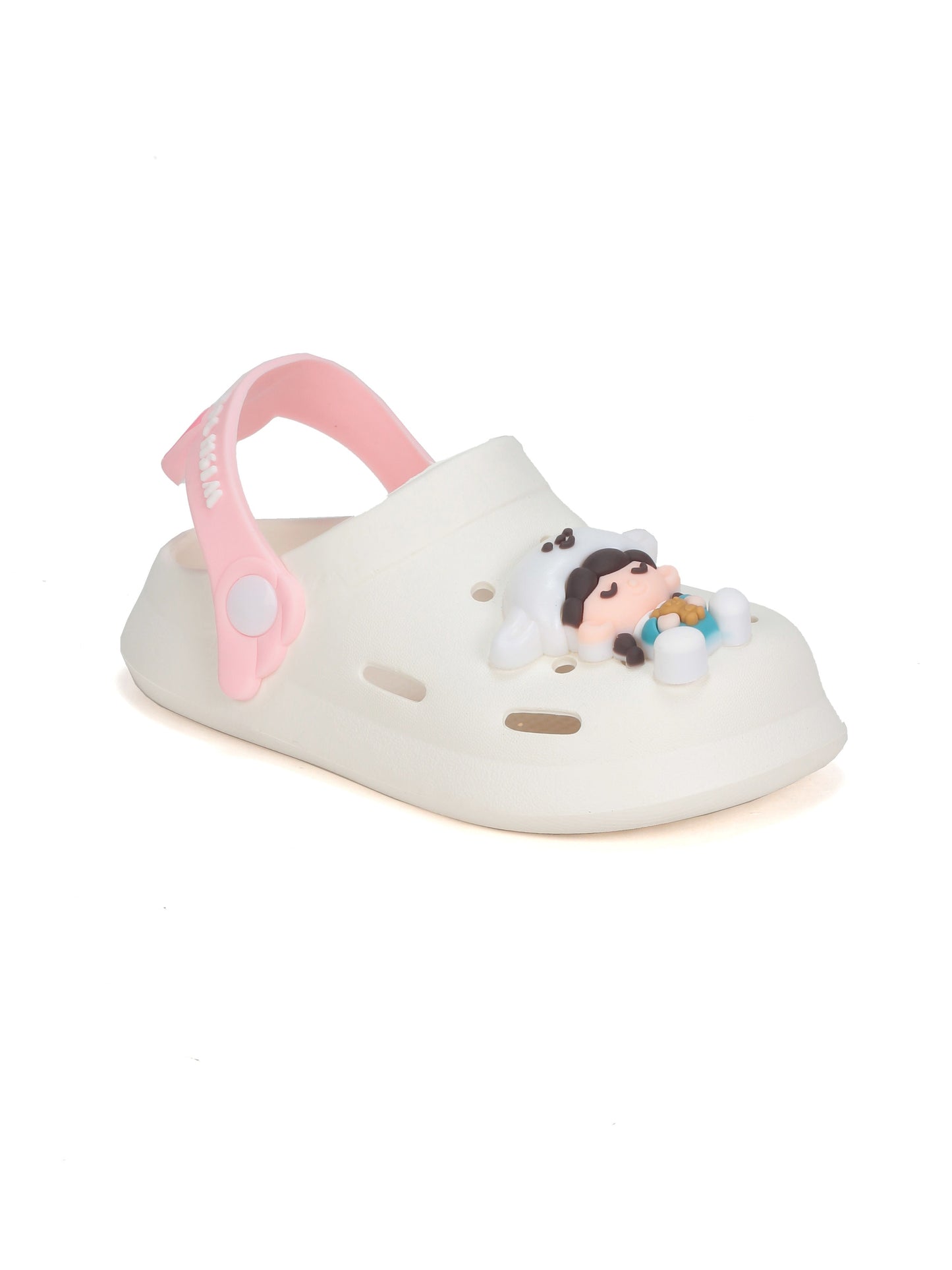 Cartoon Applique Anti-Slip Clogs - Cream