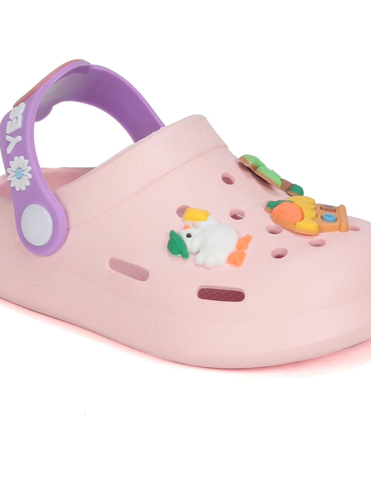 Cartoon Applique Anti-Slip Clogs - Pink