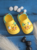Cartoon Applique Anti-Slip Clogs - Yellow