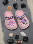 Space Astronaut Applique Anti-Slip Clogs - Pink