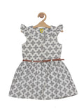 Printed Cotton Frock - White