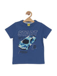 Car Printed Tshirt - Blue