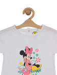 Minnie Printed Top - White