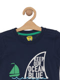 Ocean Printed Tshirt - Navy Blue