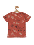 Dinosaur Printed Tshirt - Rust