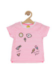 Striped Printed Tshirt - Pink