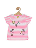 Striped Printed Tshirt - Pink