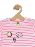 Striped Printed Tshirt - Pink