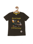 Backyard Printed Tshirt - Navy Blue