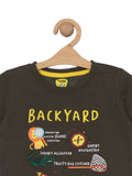 Backyard Printed Tshirt - Navy Blue