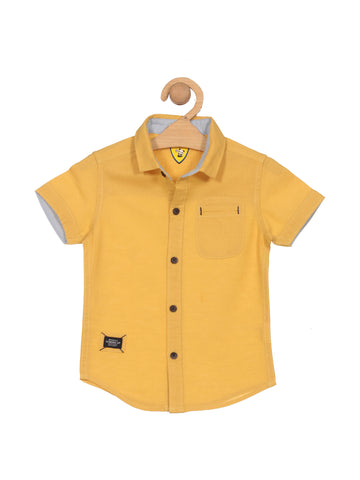 Premium Cotton Solid Half Shirt - Yellow