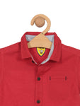 Premium Cotton Solid Half Shirt - Red