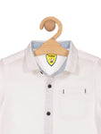 Premium Cotton Solid Half Shirt - White