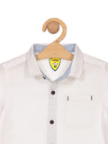 Premium Cotton Solid Half Shirt - White