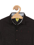 Premium Cotton Solid Half Shirt - Black