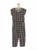 Geometrical Print Jumpsuit - Black