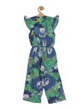 Floral Print Jumpsuit - Blue