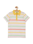 Striped Collar Tshirt - White