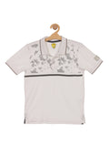 Printed Collar Tshirt - White