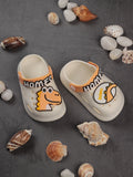 Dinosaur Applique Anti-Slip Clogs - Cream