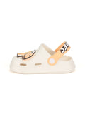 Dinosaur Applique Anti-Slip Clogs - Cream