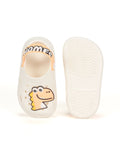 Dinosaur Applique Anti-Slip Clogs - Cream