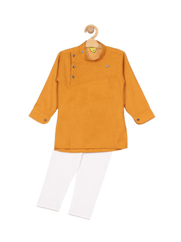 Solid Kurta Pajama Set - Orange