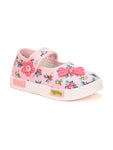 Printed Mary Jane's Belle with Applique Detail - Pink