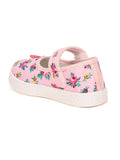 Printed Mary Jane's Belle with Applique Detail - Pink