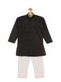 Solid Kurta Pajama Set - Black