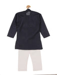 Solid Kurta Pajama Set - Navy Blue