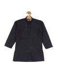 Solid Kurta Pajama Set - Navy Blue