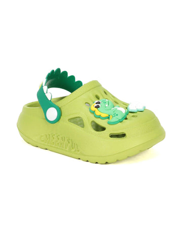 Dinosaur Applique Anti-Slip Clogs - Green