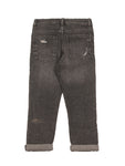 Distressed Straight Fit Jeans - Grey