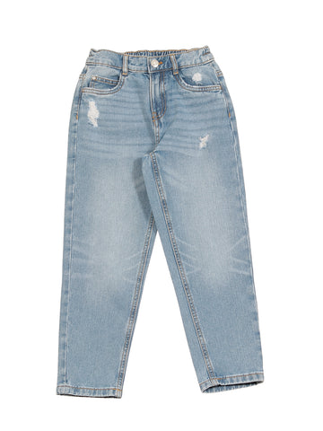 Distressed Slim Fit Jeans - Blue