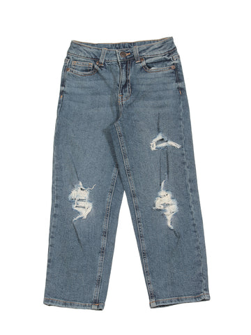 Mild Distressed Slim Fit  Jeans - Blue