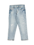 Distressed Straight Fit Jeans - Blue