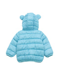 Front Open Polyfill Hooded Jacket - Blue