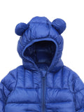 Front Open Polyfill Hooded Jacket - Blue