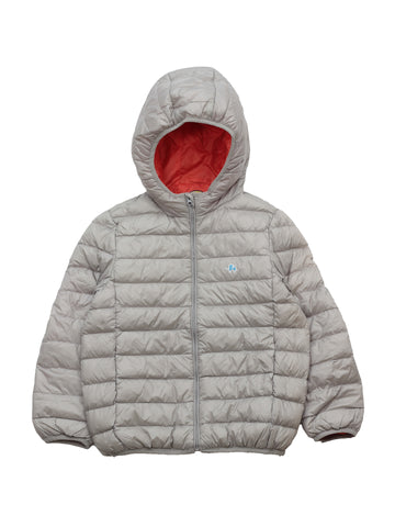 Front Open Polyfill Hooded Jacket - Grey