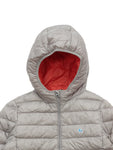 Front Open Polyfill Hooded Jacket - Grey